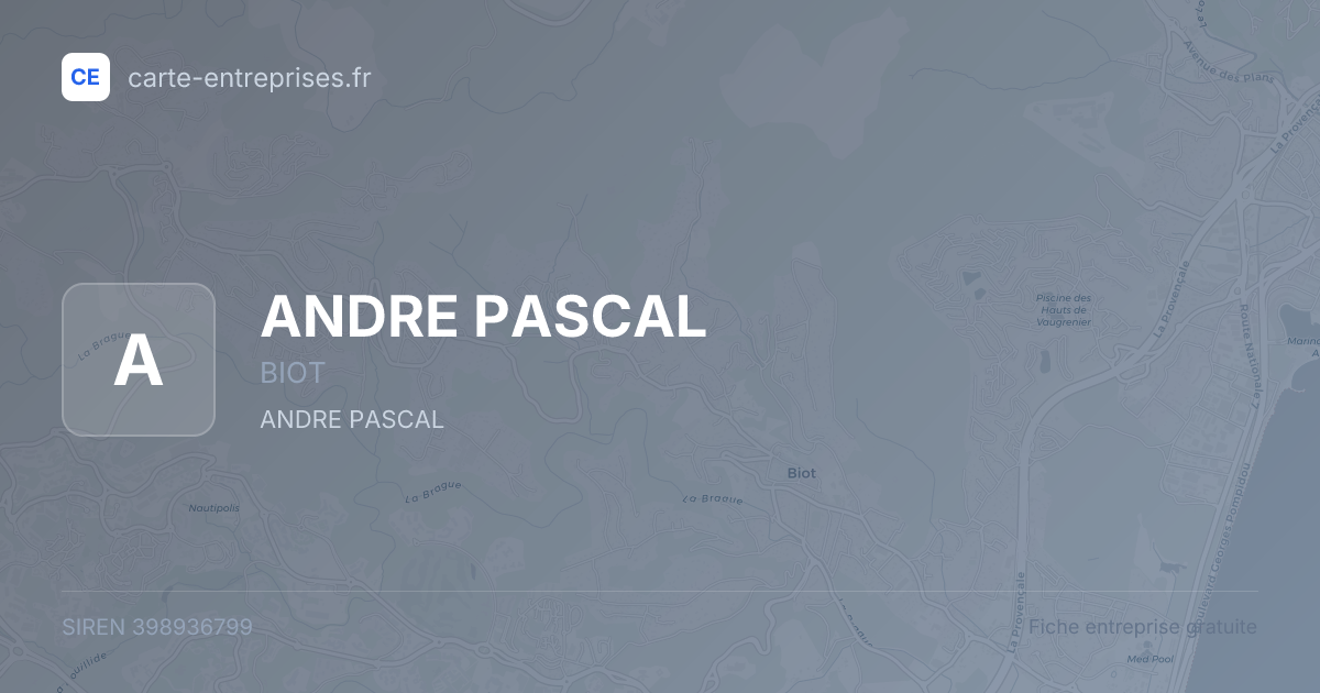 ANDRE PASCAL — 398936799 — fiche entreprise