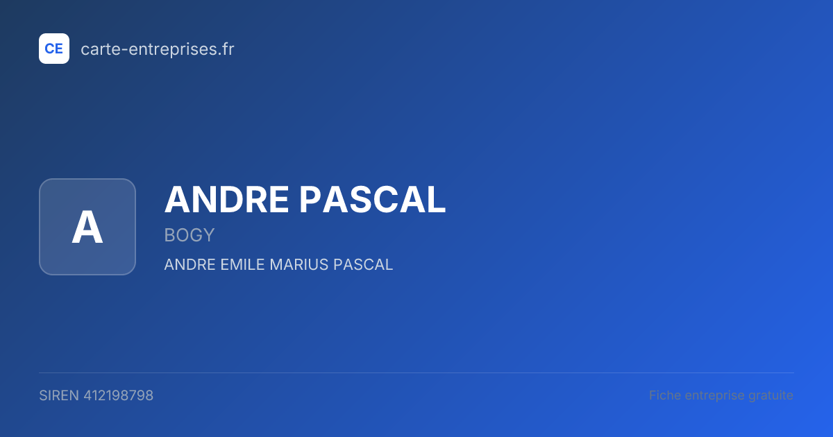 ANDRE PASCAL — 412198798 — fiche entreprise