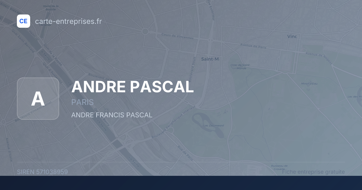 ANDRE PASCAL — 571038959 — fiche entreprise