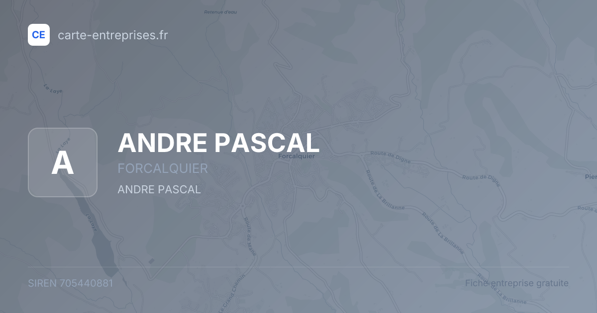 ANDRE PASCAL — 705440881 — fiche entreprise
