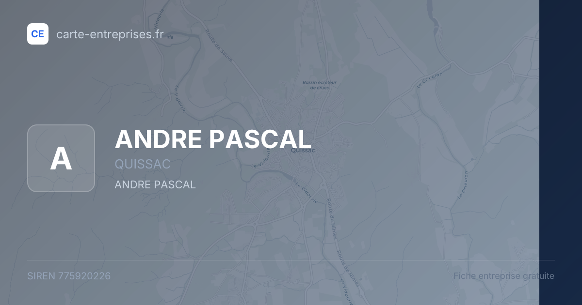 ANDRE PASCAL — 775920226 — fiche entreprise