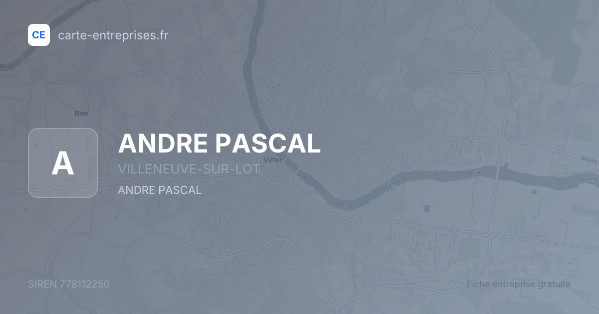 ANDRE PASCAL — 778112250 — fiche entreprise