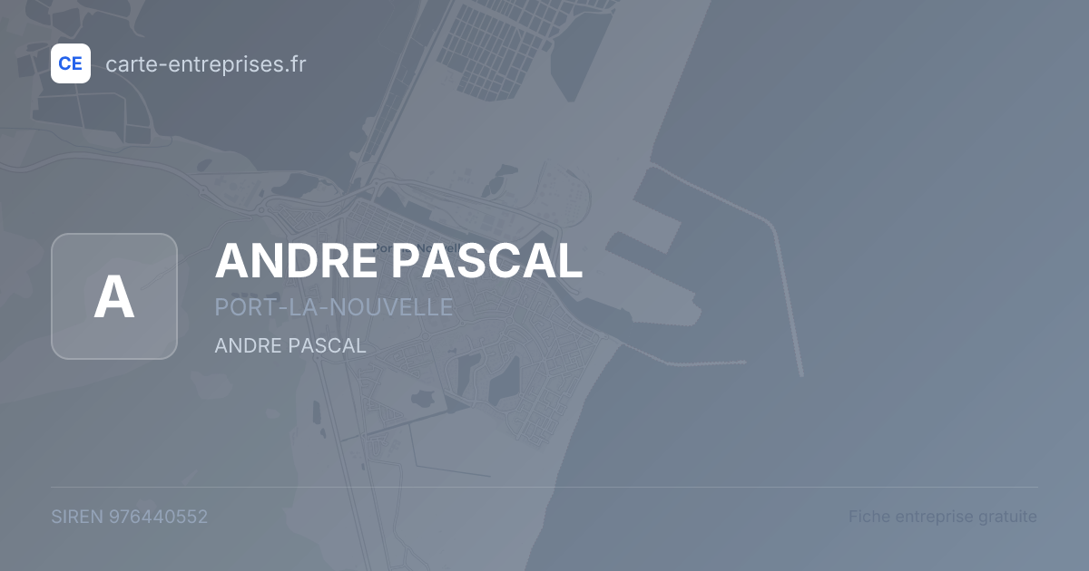 ANDRE PASCAL — 976440552 — fiche entreprise