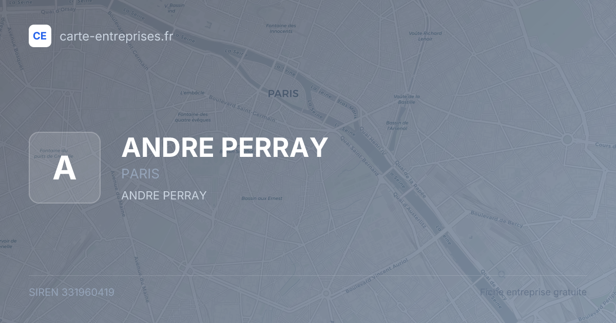 ANDRE PERRAY — 331960419 — fiche entreprise