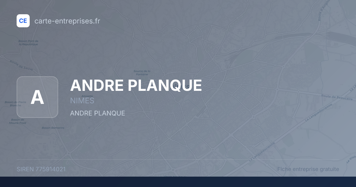 ANDRE PLANQUE — 775914021 — fiche entreprise