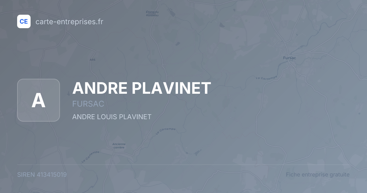 ANDRE PLAVINET — 413415019 — fiche entreprise