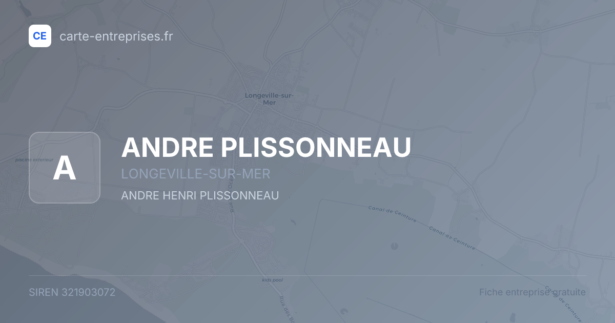 ANDRE PLISSONNEAU — 321903072 — fiche entreprise