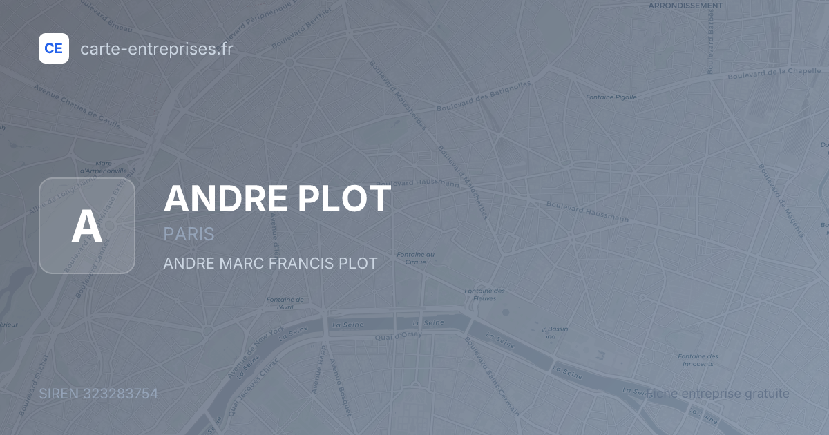 ANDRE PLOT — 323283754 — fiche entreprise