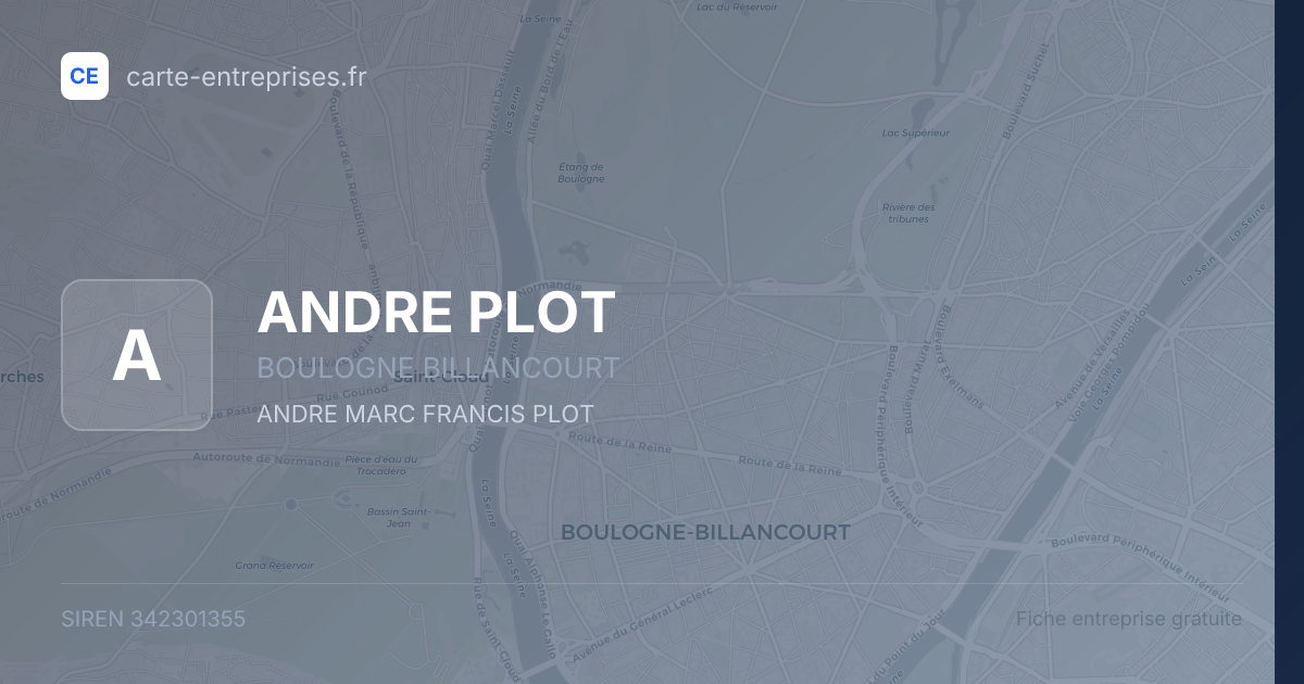 ANDRE PLOT — 342301355 — fiche entreprise