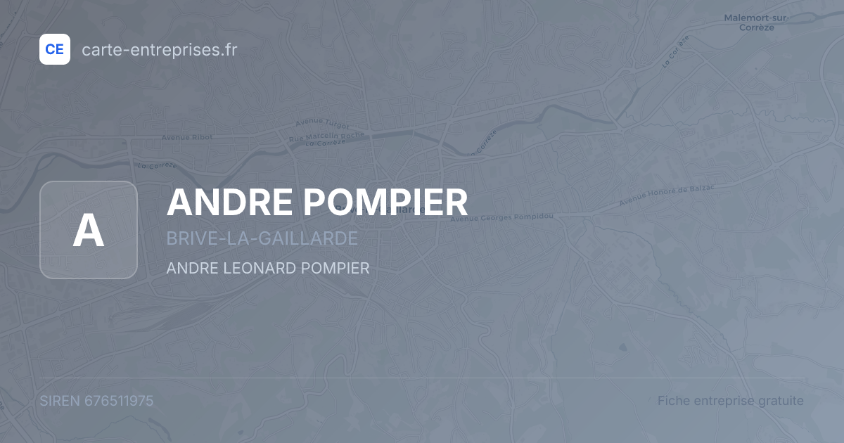ANDRE POMPIER — 676511975 — fiche entreprise