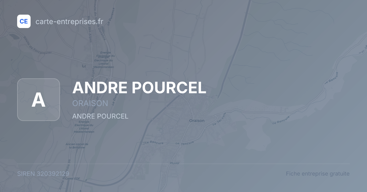 ANDRE POURCEL — 320392129 — fiche entreprise