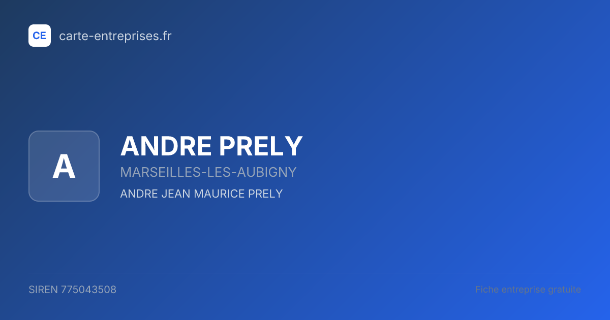 ANDRE PRELY — 775043508 — fiche entreprise