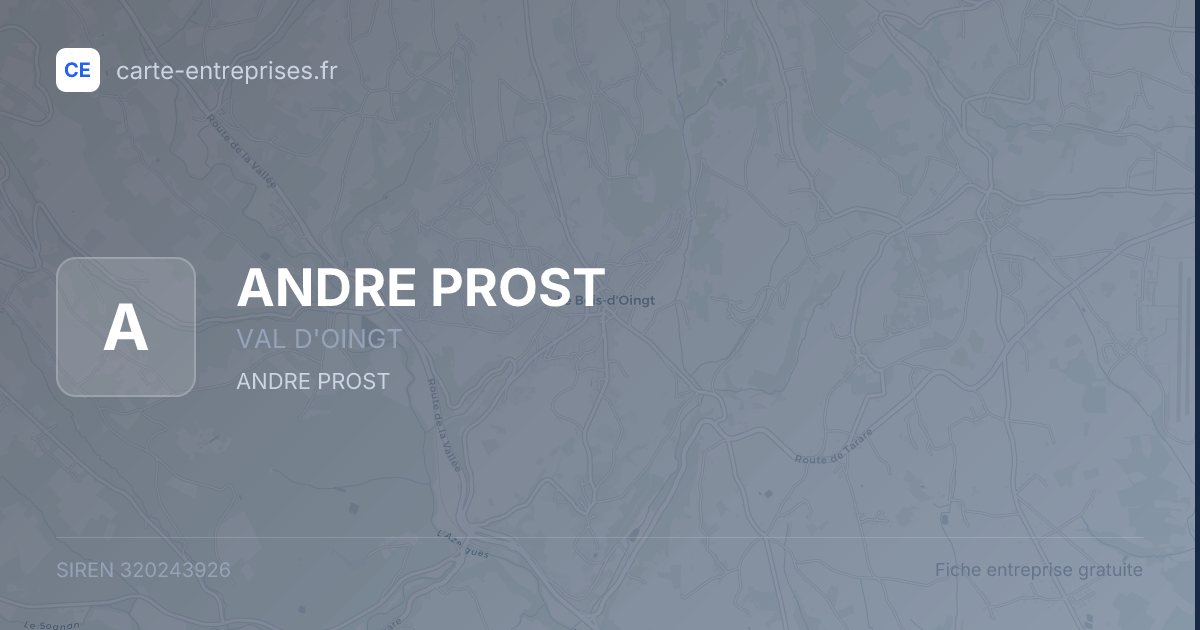 ANDRE PROST — 320243926 — fiche entreprise