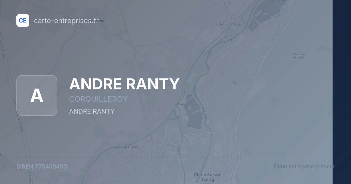 ANDRE RANTY — 775458490 — fiche entreprise