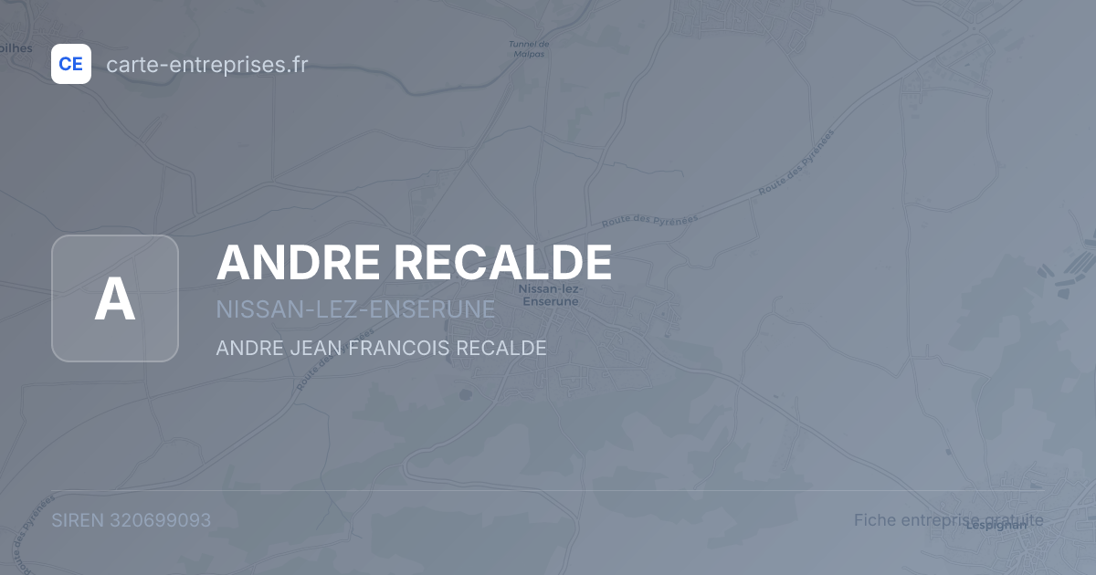 ANDRE RECALDE — 320699093 — fiche entreprise