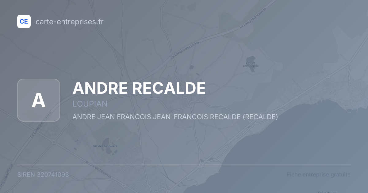 ANDRE RECALDE — 320741093 — fiche entreprise