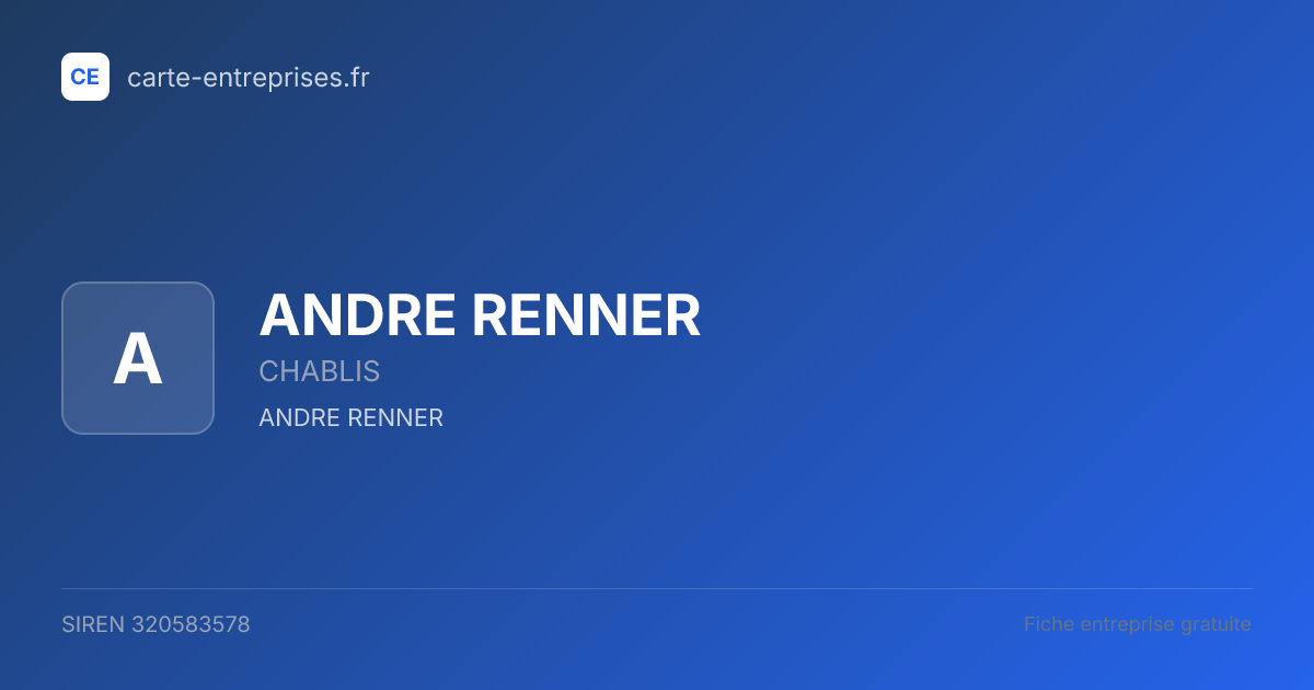 ANDRE RENNER — 320583578 — fiche entreprise