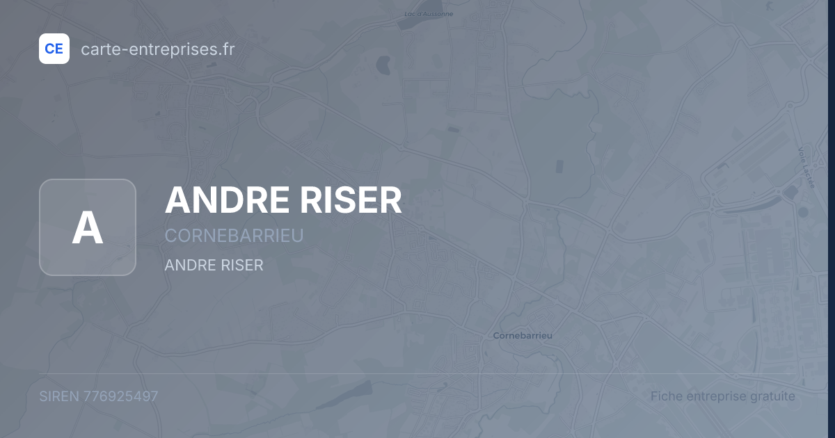 ANDRE RISER — 776925497 — fiche entreprise