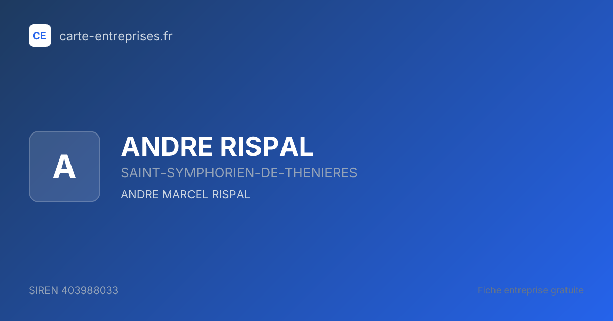 ANDRE RISPAL — 403988033 — fiche entreprise