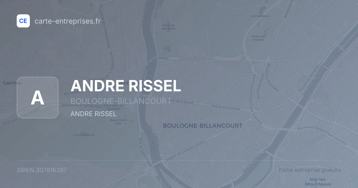 ANDRE RISSEL — 307816397 — fiche entreprise