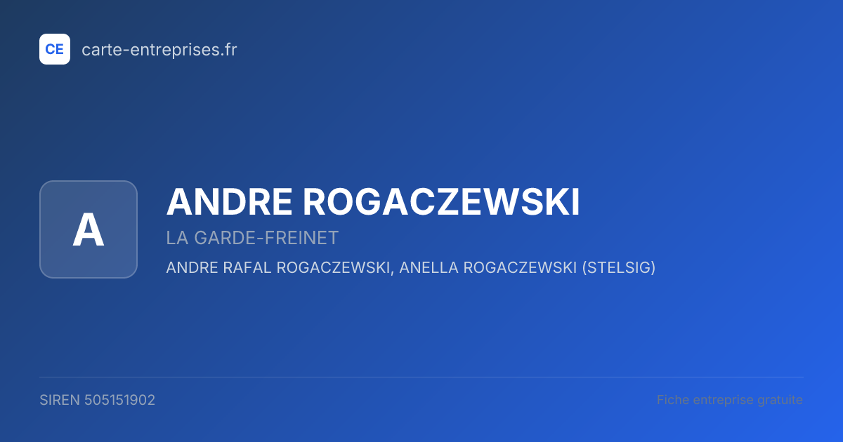 ANDRE ROGACZEWSKI — 505151902 — fiche entreprise