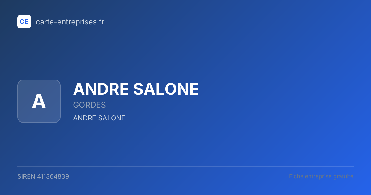 ANDRE SALONE — 411364839 — fiche entreprise