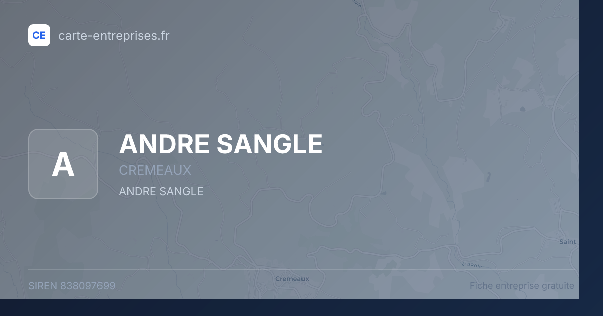 ANDRE SANGLE — 838097699 — fiche entreprise