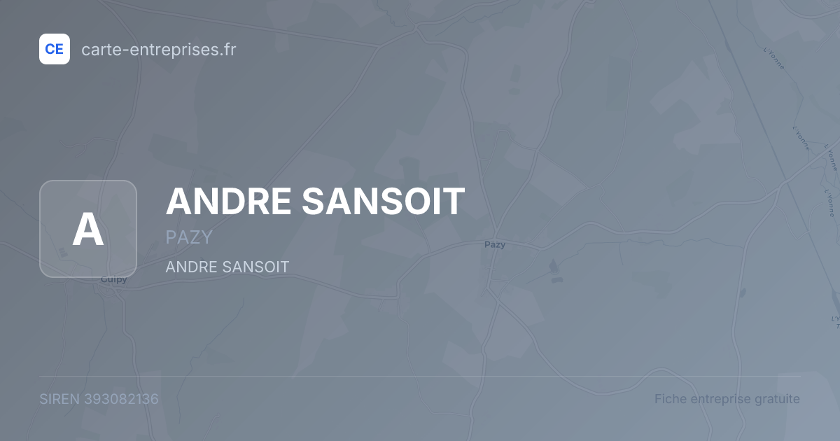 ANDRE SANSOIT — 393082136 — fiche entreprise