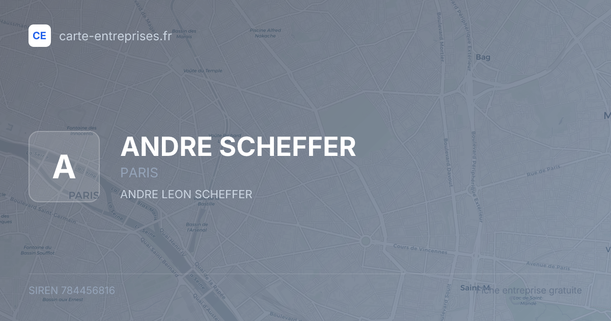 ANDRE SCHEFFER — 784456816 — fiche entreprise