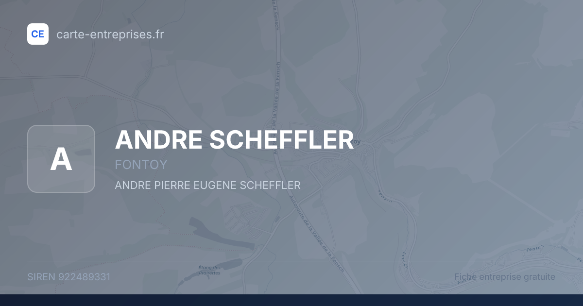 ANDRE SCHEFFLER — 922489331 — fiche entreprise