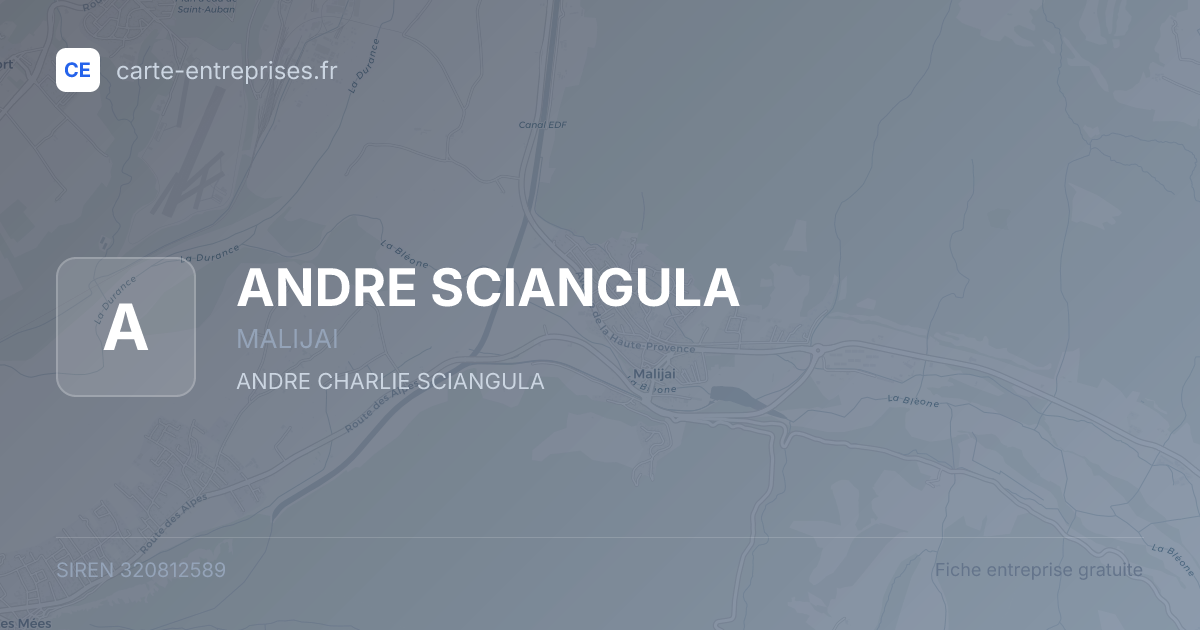 ANDRE SCIANGULA — 320812589 — fiche entreprise