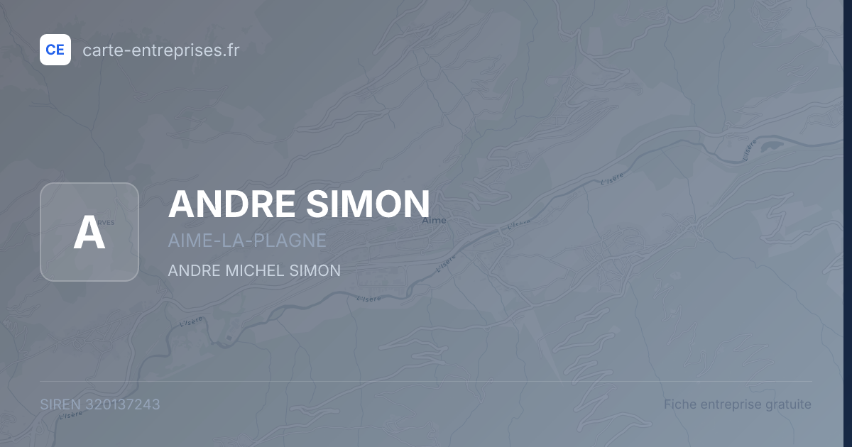 ANDRE SIMON — 320137243 — fiche entreprise