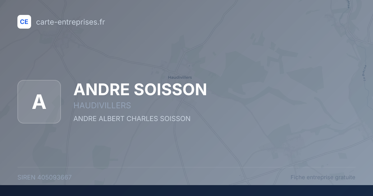 ANDRE SOISSON — 405093667 — fiche entreprise