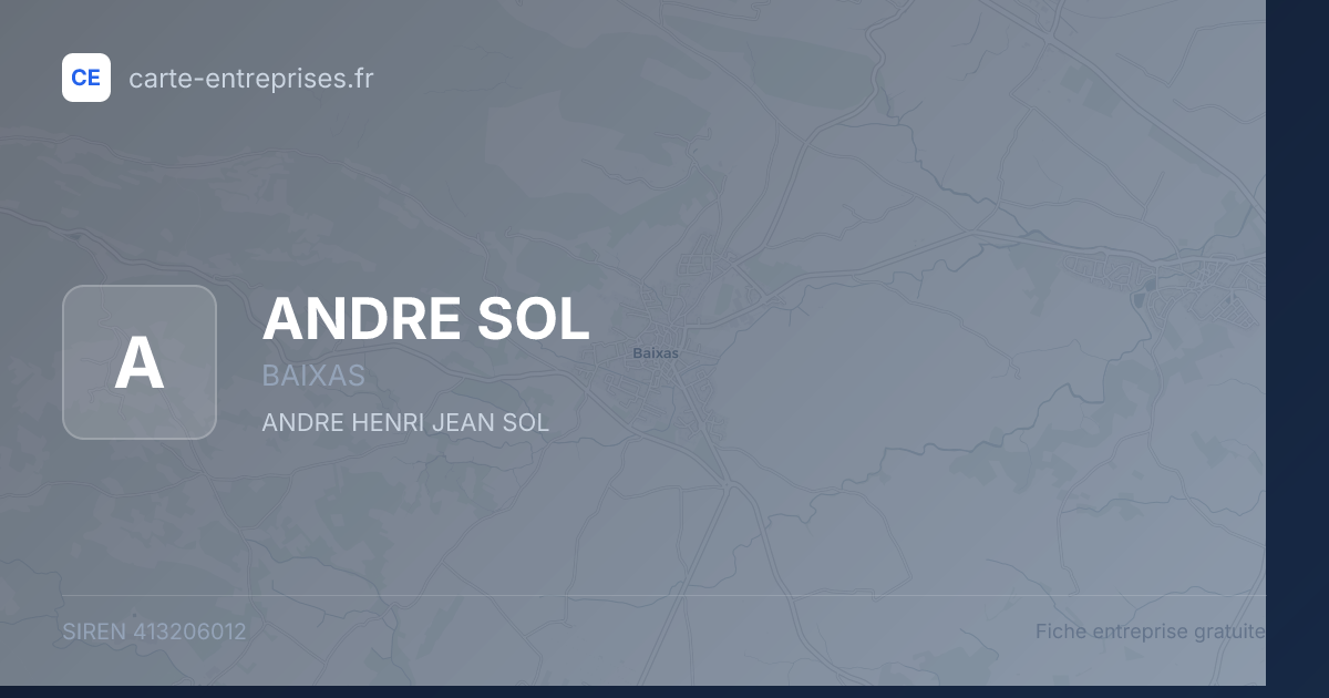 ANDRE SOL — 413206012 — fiche entreprise