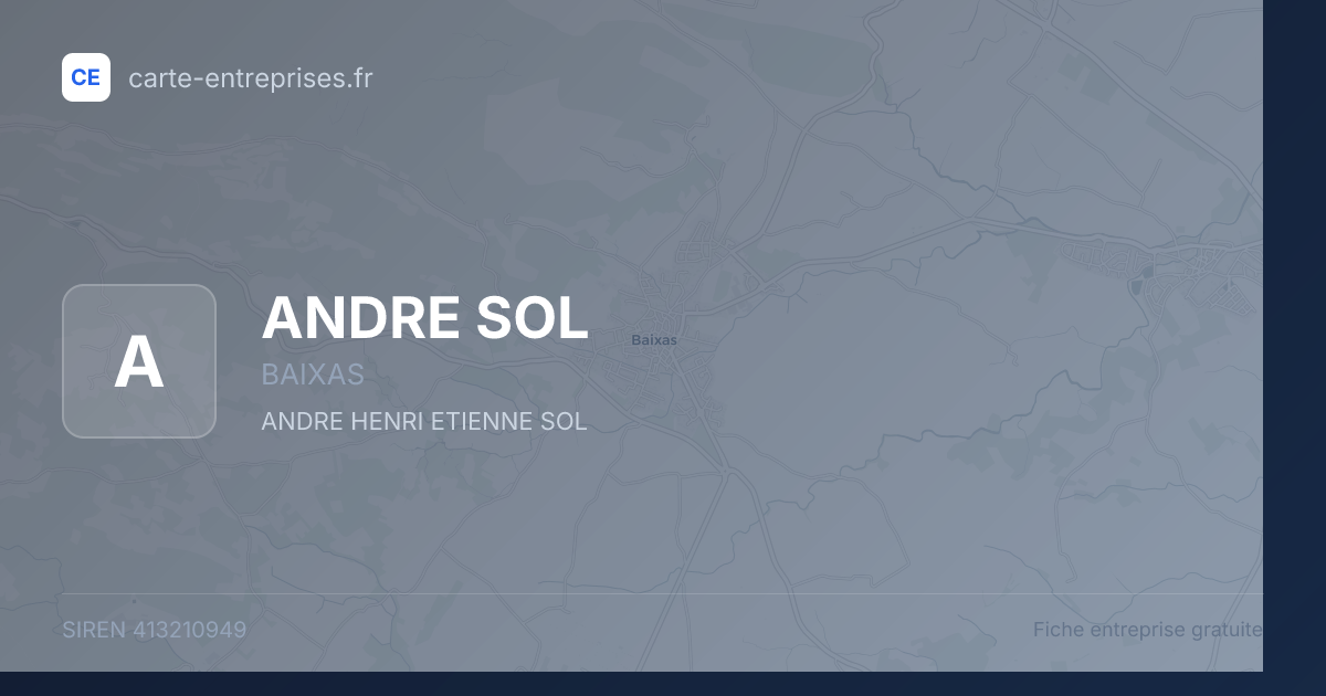 ANDRE SOL — 413210949 — fiche entreprise