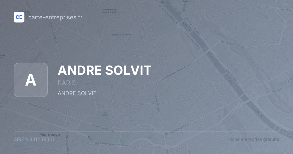 ANDRE SOLVIT — 331239301 — fiche entreprise