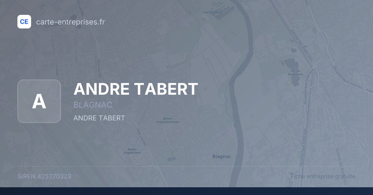 ANDRE TABERT — 425270329 — fiche entreprise