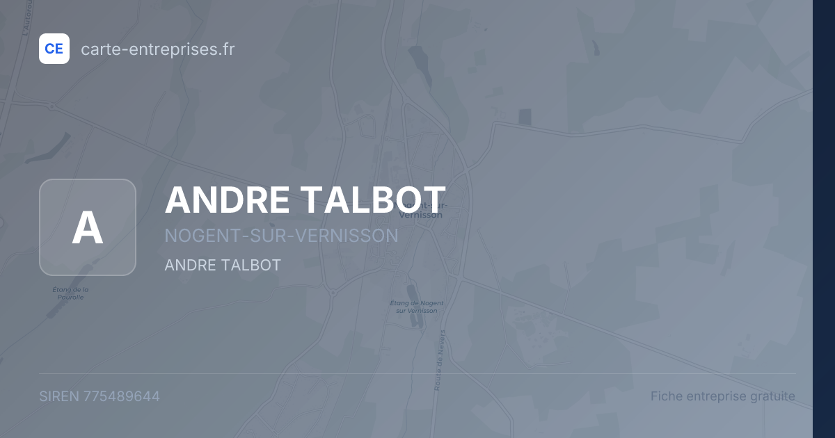 ANDRE TALBOT — 775489644 — fiche entreprise