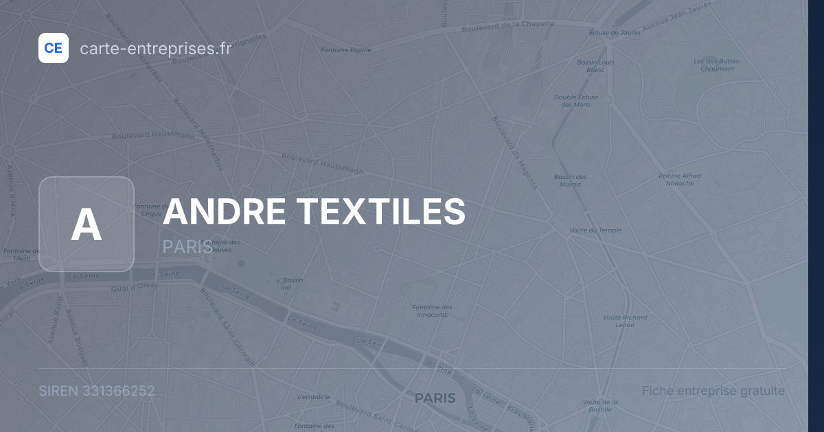 ANDRE TEXTILES — 331366252 — fiche entreprise
