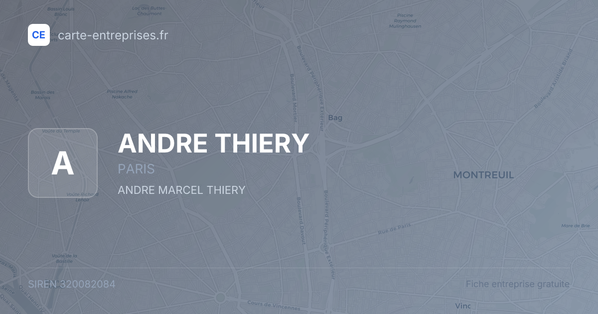 ANDRE THIERY — 320082084 — fiche entreprise