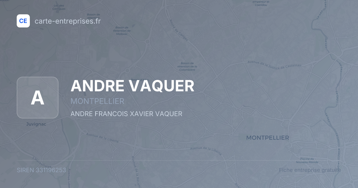 ANDRE VAQUER — 331196253 — fiche entreprise
