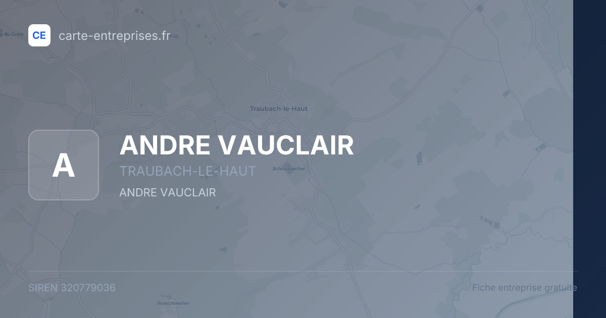 ANDRE VAUCLAIR — 320779036 — fiche entreprise