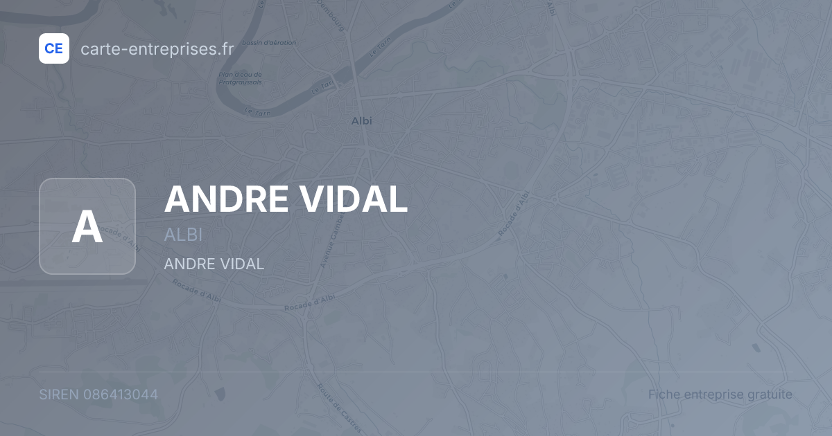 ANDRE VIDAL — 086413044 — fiche entreprise