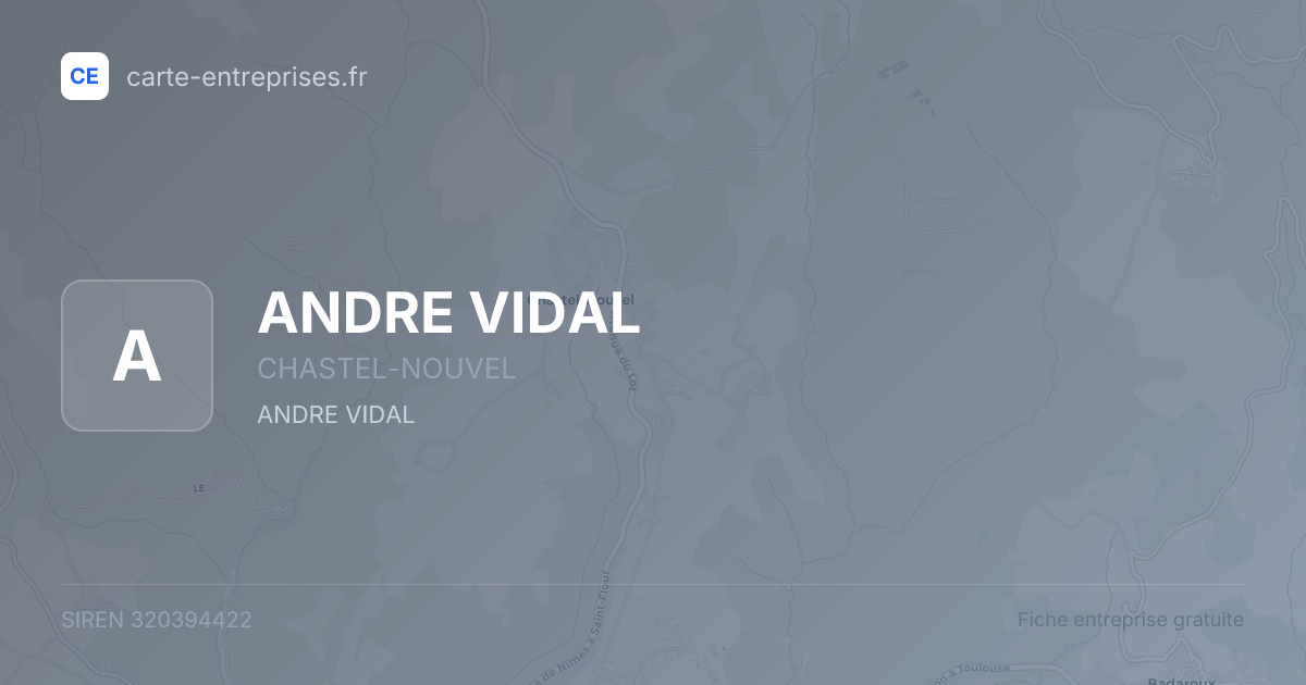ANDRE VIDAL — 320394422 — fiche entreprise