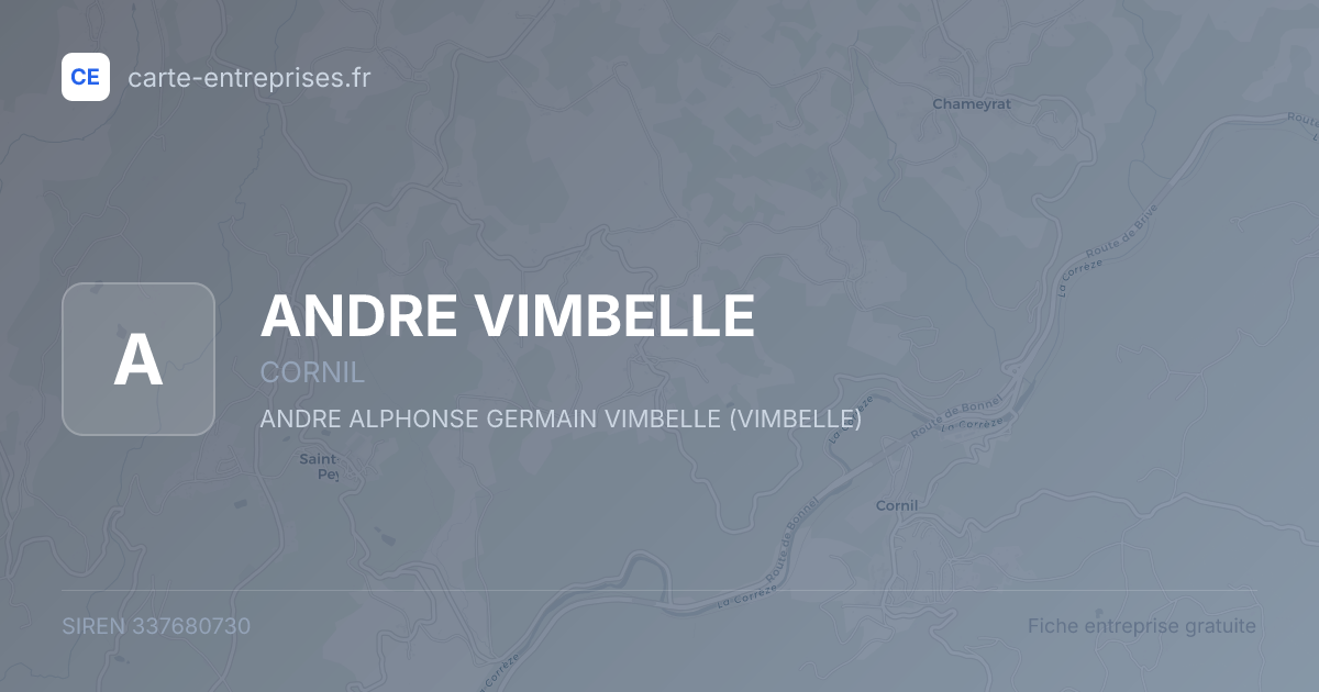 ANDRE VIMBELLE — 337680730 — fiche entreprise