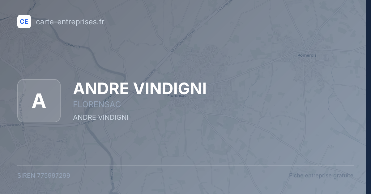 ANDRE VINDIGNI — 775997299 — fiche entreprise