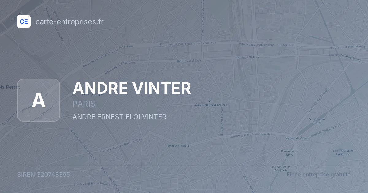 ANDRE VINTER — 320748395 — fiche entreprise