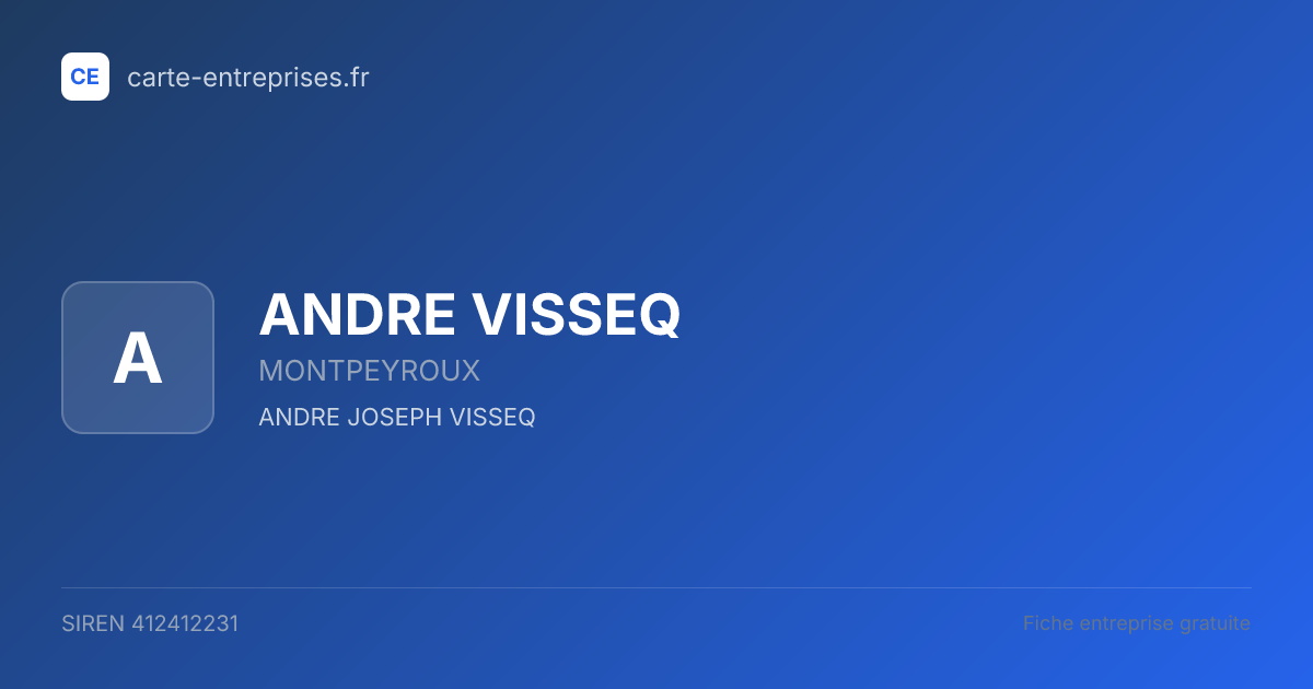 ANDRE VISSEQ — 412412231 — fiche entreprise