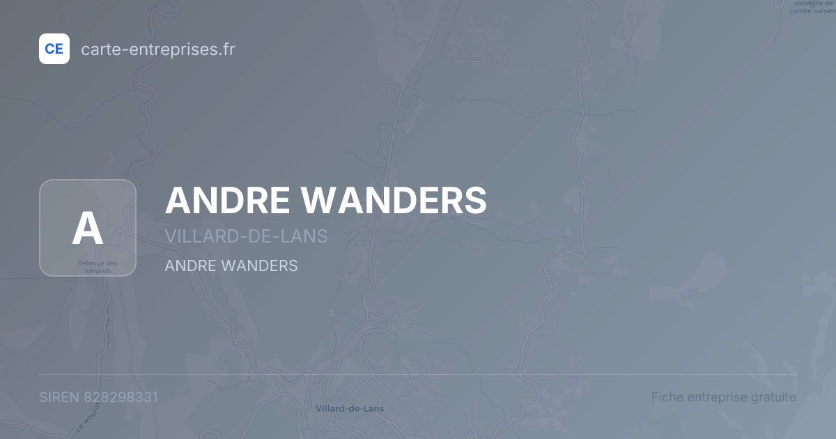 ANDRE WANDERS — 828298331 — fiche entreprise