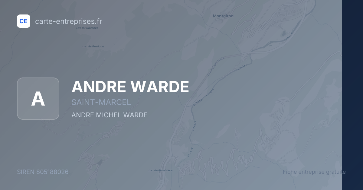 ANDRE WARDE — 805188026 — fiche entreprise